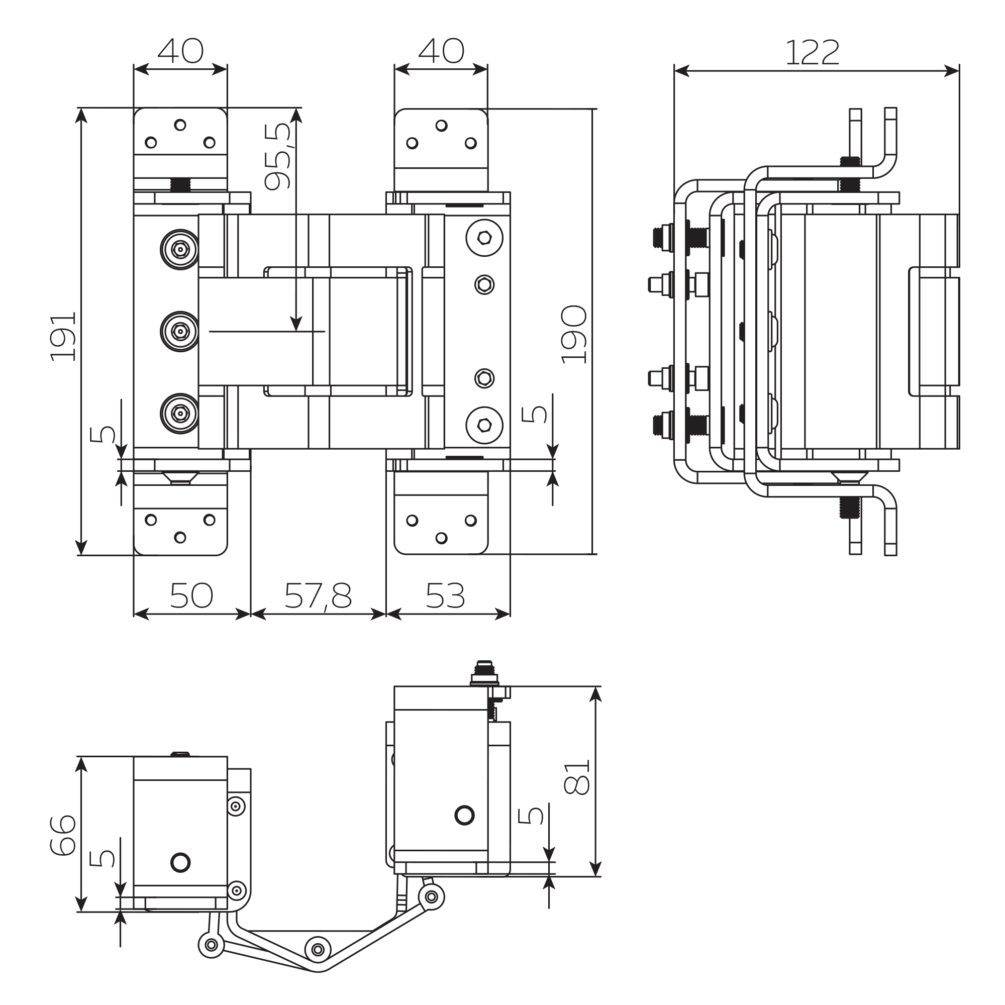 Петля скрытой установки HH-180 (hide hinge) до 100 кг (на 2 петли)