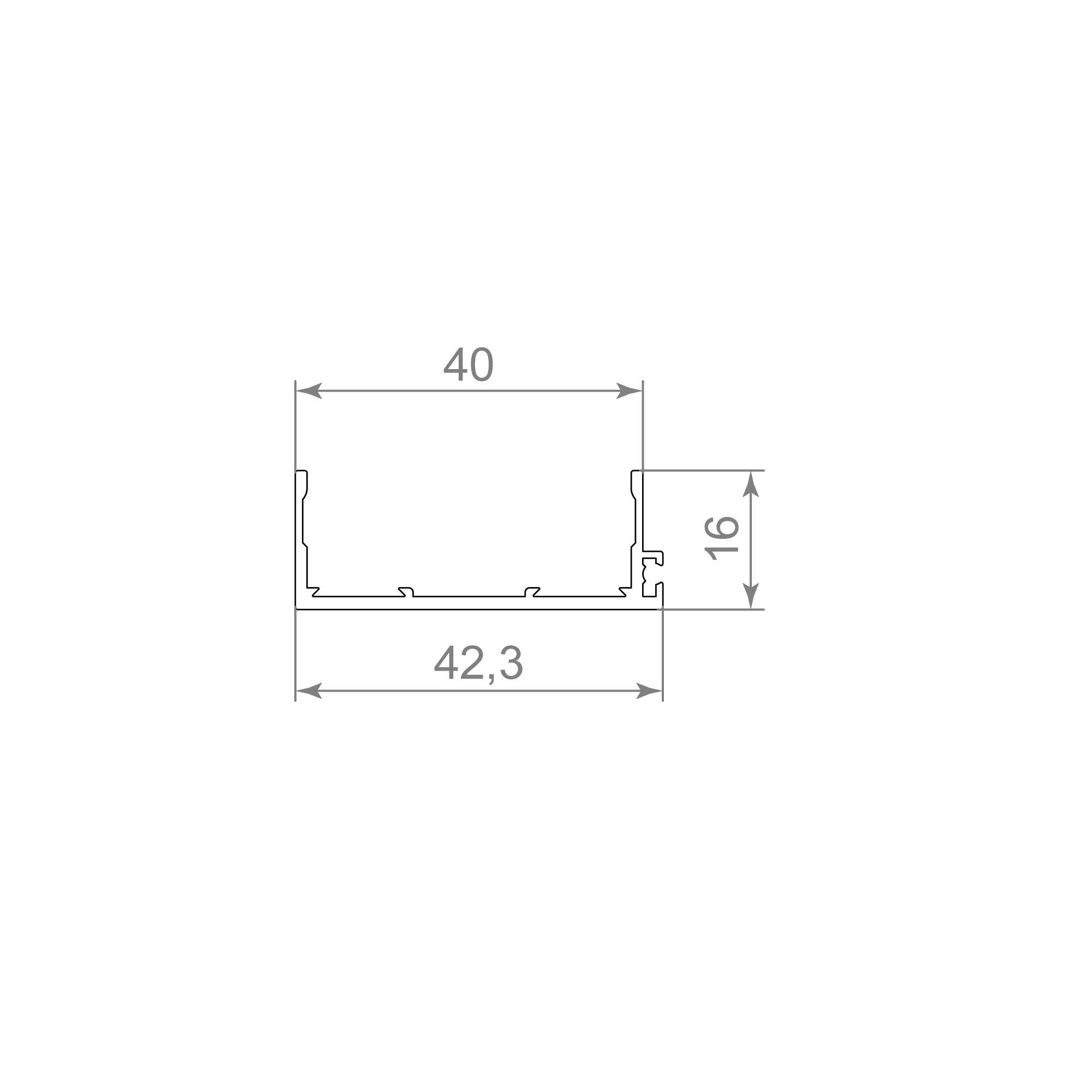 Крышка вертикальная под щетку SLD.Scope 43/16/3200 cover AL (3,2 м)