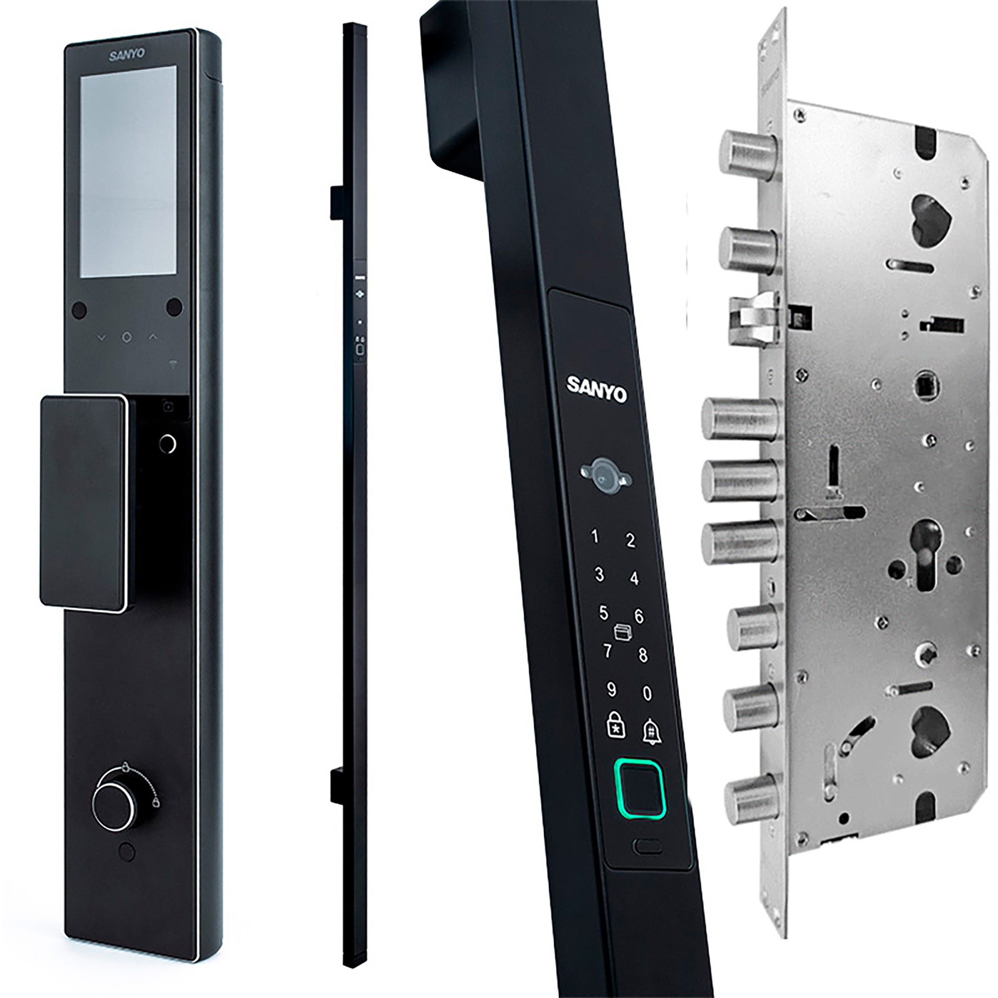 Электронный замок Sanyo D501 Tuya DM70 с WiFi, ручка скоба 1800 мм, черный 