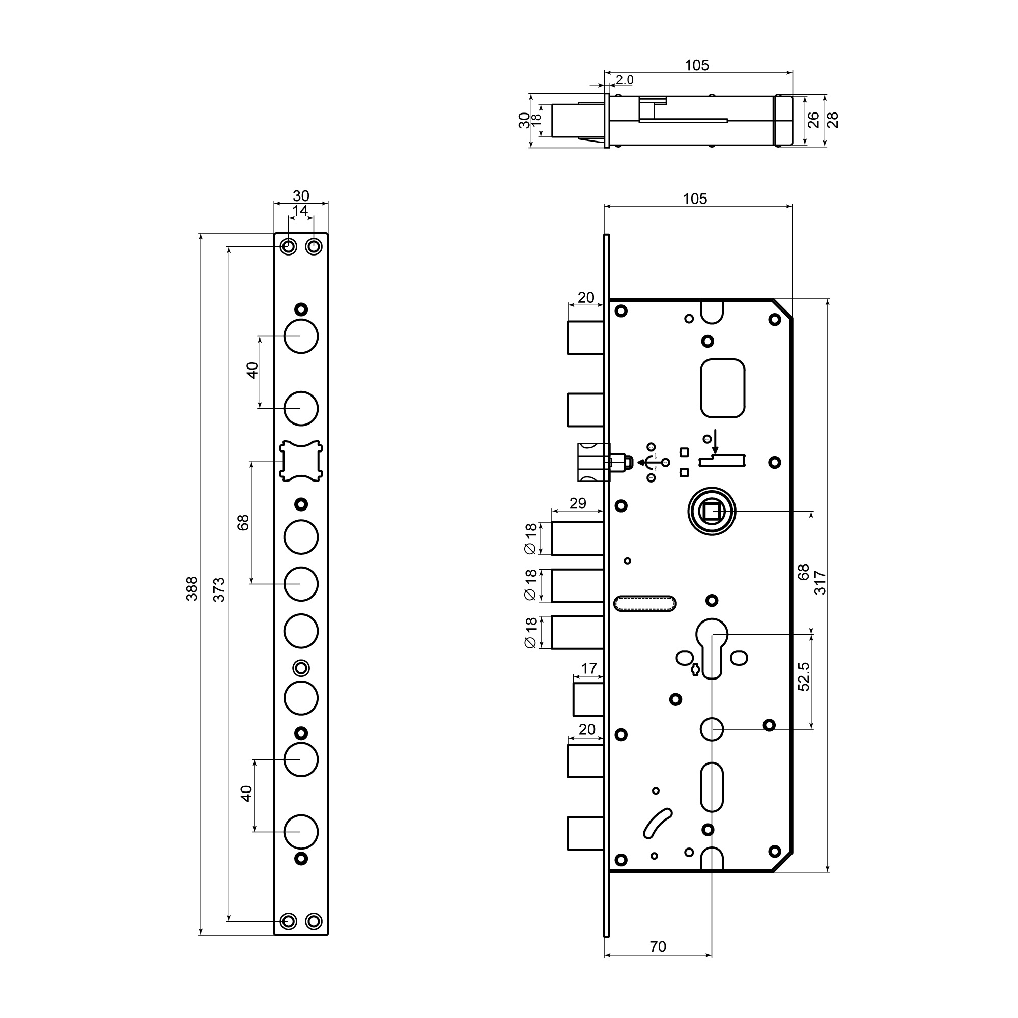 Электронный замок Sanyo D501 Tuya DM70 с WiFi, ручка скоба 1800 мм, черный 