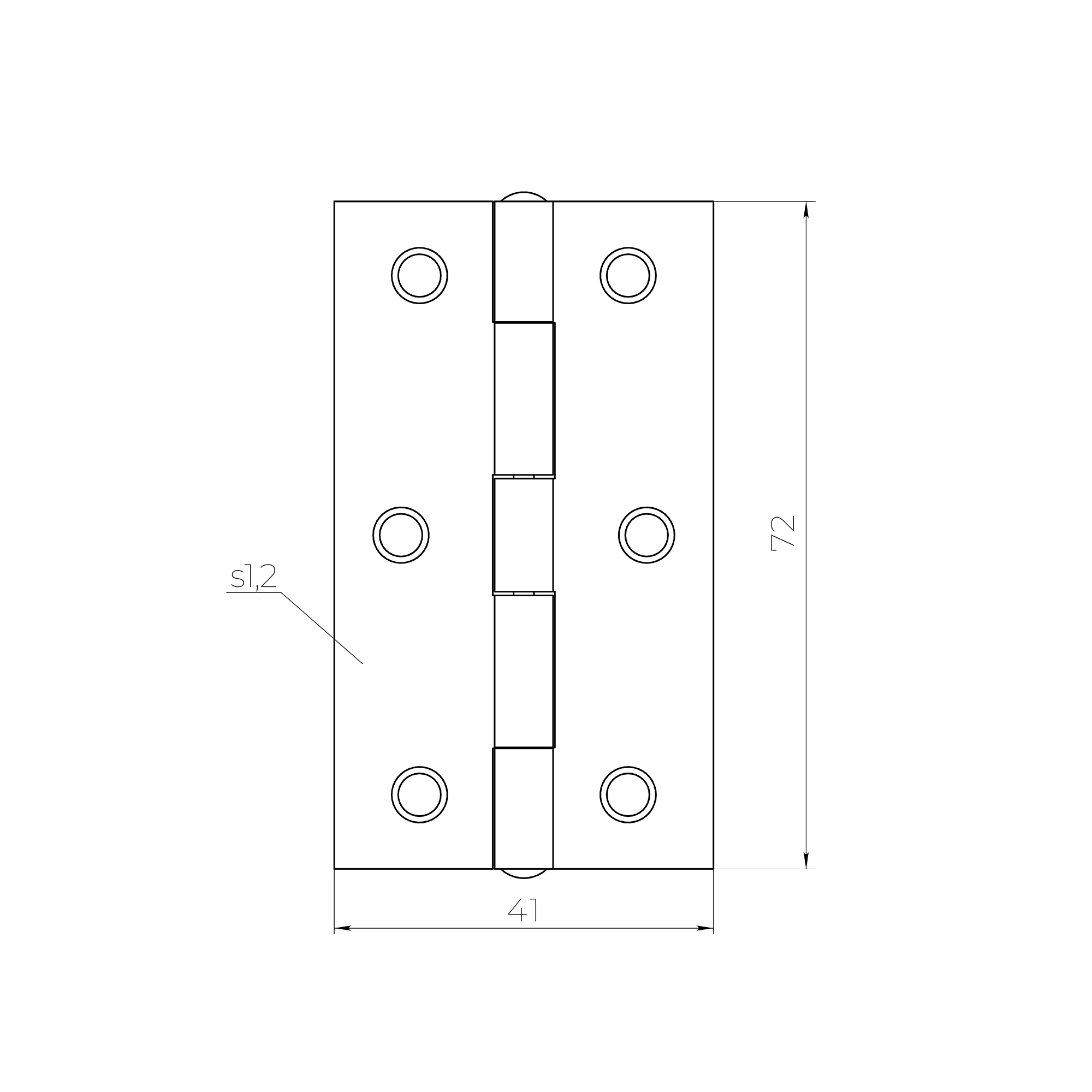Петля карточная универсальная LM/IN40x75x1,2U YZN желтый цинк (2 шт)