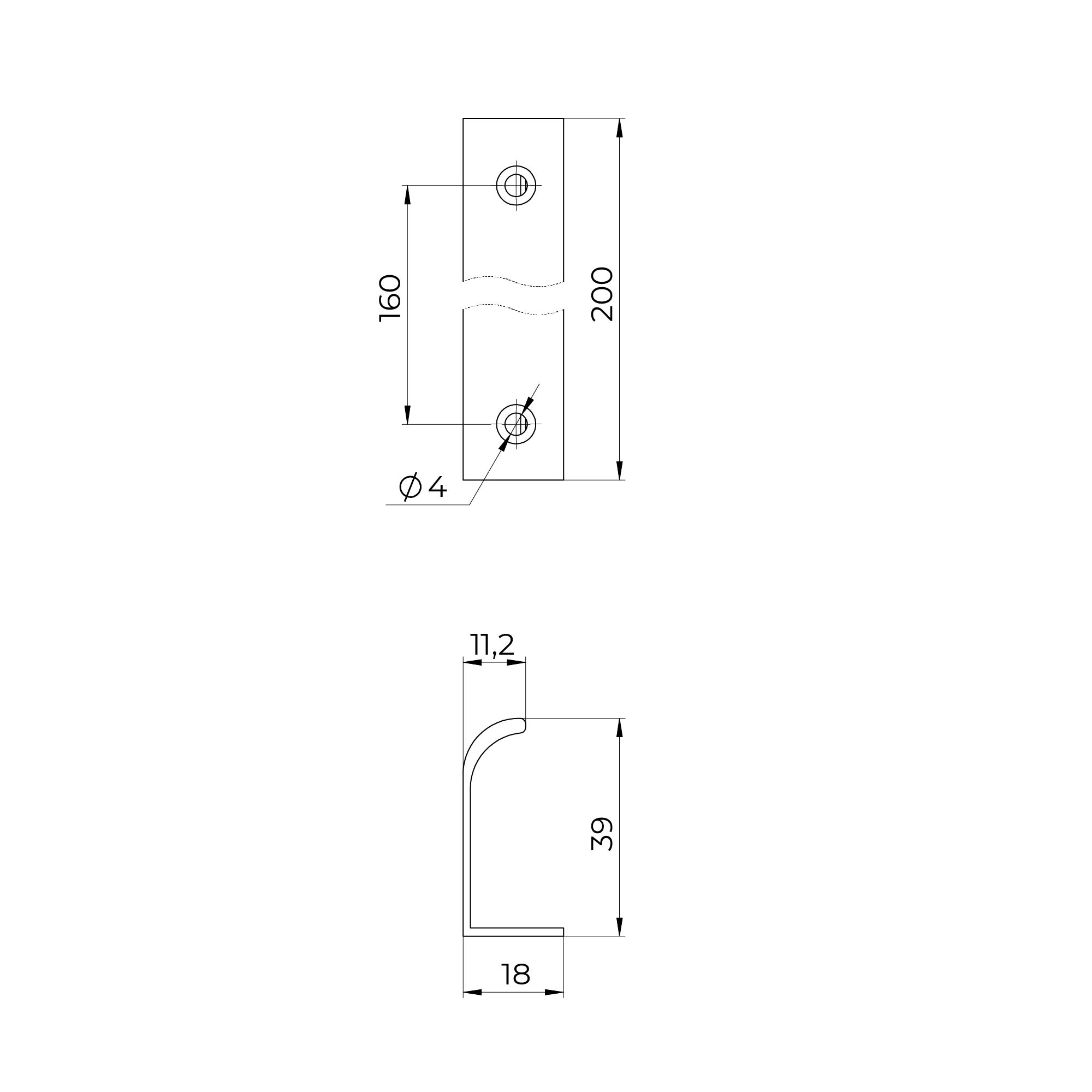 Ручка профильная мебельная MB-H-009-160 SC матовый хром