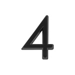 Цифра "4" самоклеящаяся ABS (50х37) (FUARO) BL черный