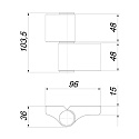 Петля дверная IN-U2B1-120-2 RAL 9016