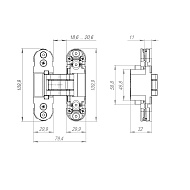 Петля скрытой установки U3D2000.TG CM шампань